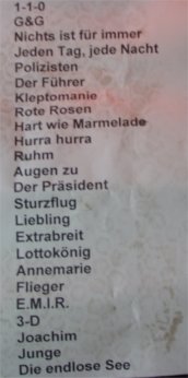 Setlist mit Fusstritt